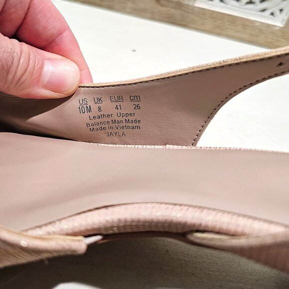 Naturalizer Womens Sz 10M Metallic Leather Slingback Pumps Low Heels Dress Shoes - Picture 9 of 11